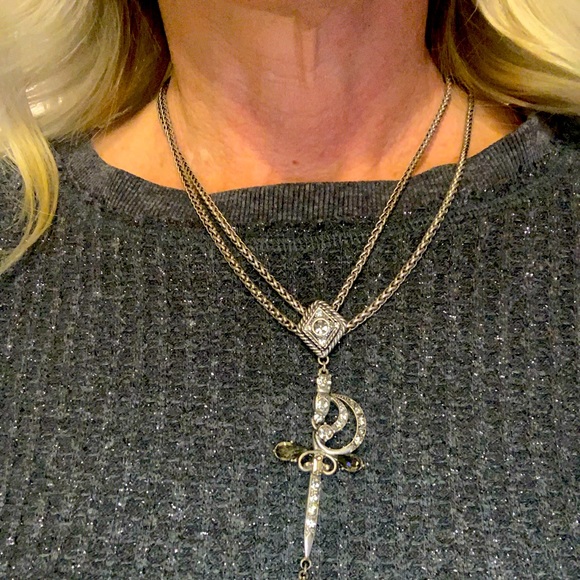 Sweet Romance Jewelry - Art Deco sword necklace from Sweet Romance.